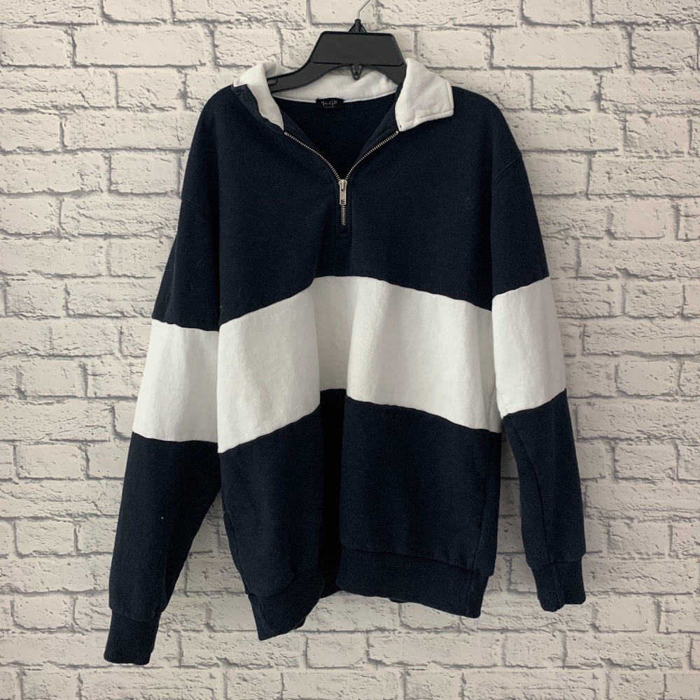 Striped Quarter Zip Sweatshirt